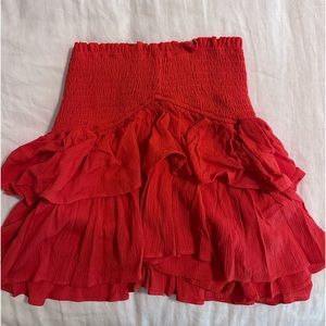 Red Ruffle Skirt